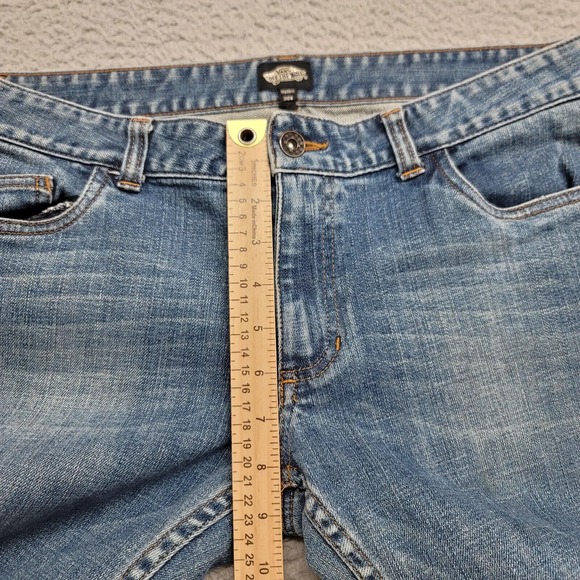 VANS‎ Off The Wall Jeans Womens 33x31 Blue Denim Straight Distressed Slim Skater - Picture 12 of 14